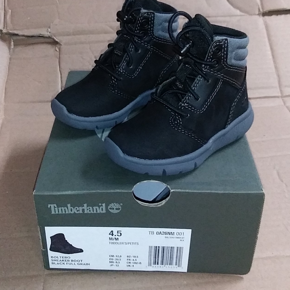 Timberland Boltero black boot, toddler size 4.5